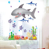 Wall Stickers Cartoon Big Shark Modern Children Bedroom Kindergarten Background Decoration size 50x70  dm570139