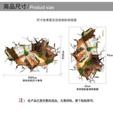 3D stereo decoration wall breaking home personalized wall sticker AY9255 remove wall stickers