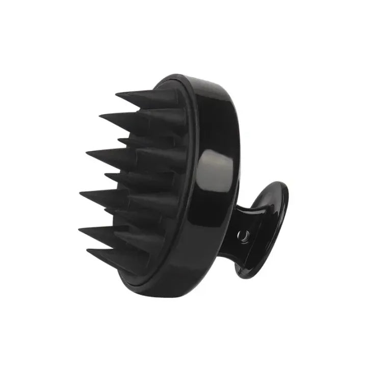 Shampoo Massager Brush Scalp Hair Scrubber with Soft Silicone Bristles For All Type Of Hairs Straight Curly Wet Dry For Men Women child (Black)