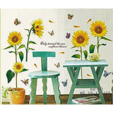 LM868 Sunflower butterfly Wall Stickers Wall Decals