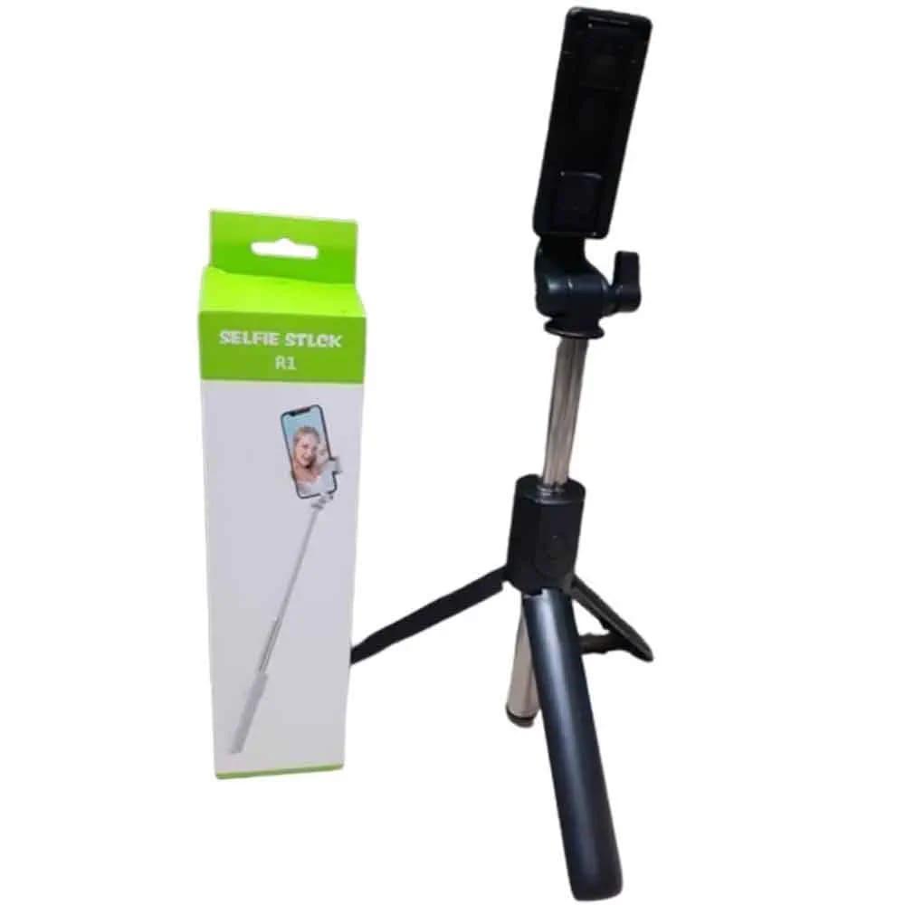 R1 3-in-1 Bluetooth Selfie Stick & Portable Tripod Stand with Detachable Remote | 360° Rotation & Extendable Pole for iPhone & Android