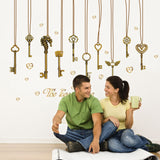 The Keys Of Love Wall Sticker SK-9115 Hanging Wall Paper PVC Removeable Wall Decor Wall Stickers