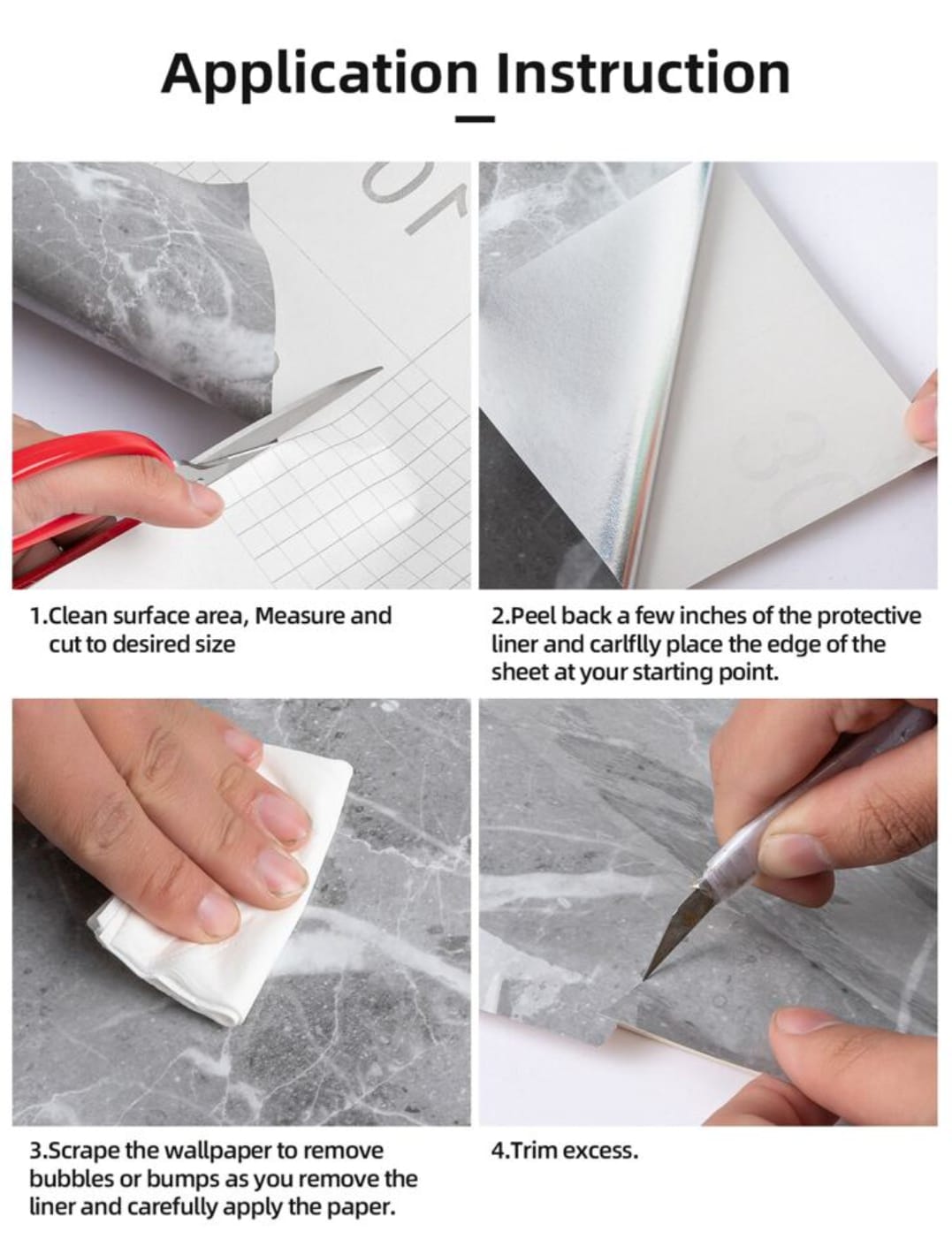 Self Adhesive White Marble Sheet Sticker For Kitchen, Cupboard, Wall – Anti Oil And Heat Resistant Wallpaper (60 x 200 cm)