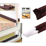 Two-Sided Door Draft Stopper (Pack of 4) Weather Stripping Window Breeze Blocker Adjustable Door Sweeps, Dark Brown (38 inches)