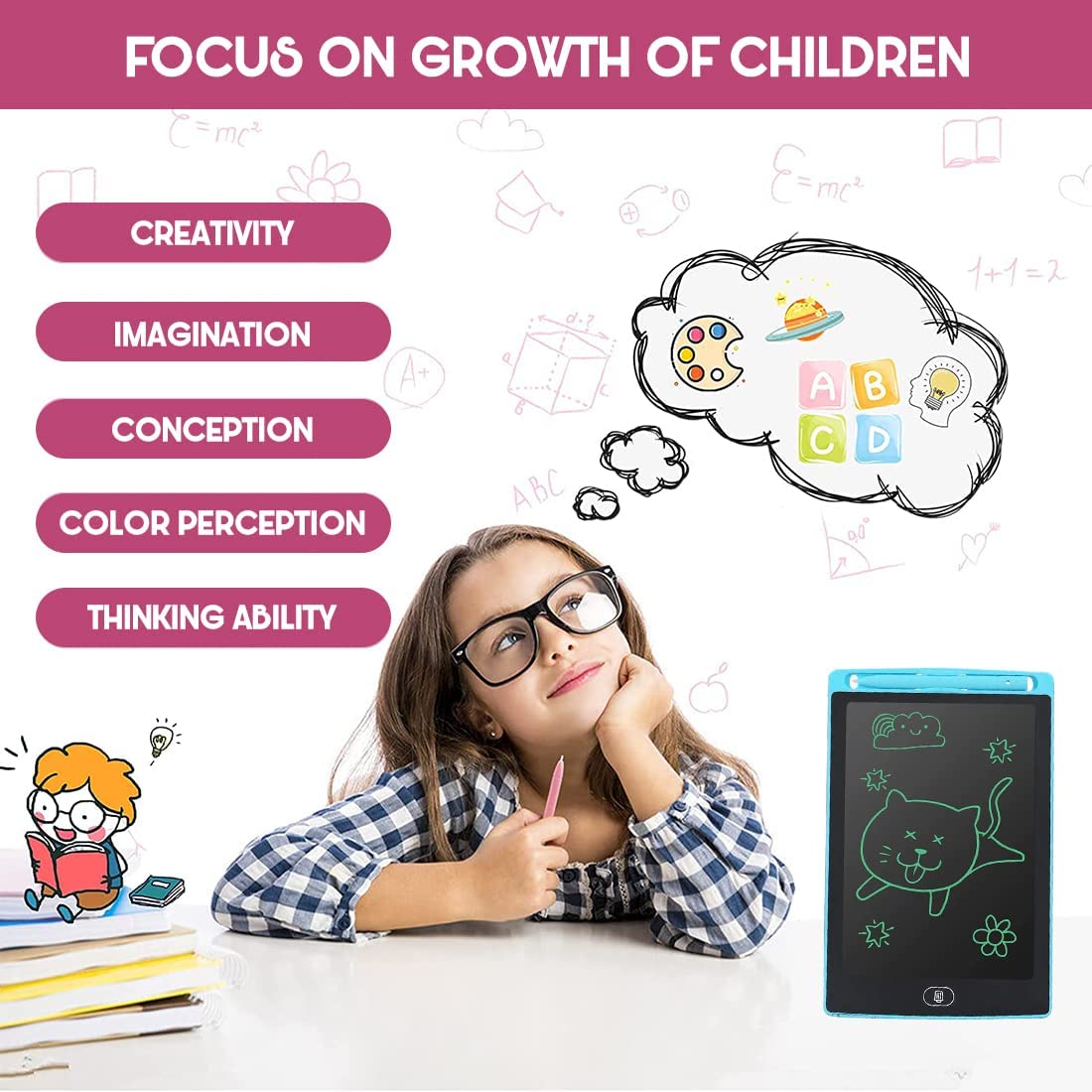 Hardbound LCD Writing Pad 8.5 inch LCD Tablet(random color )