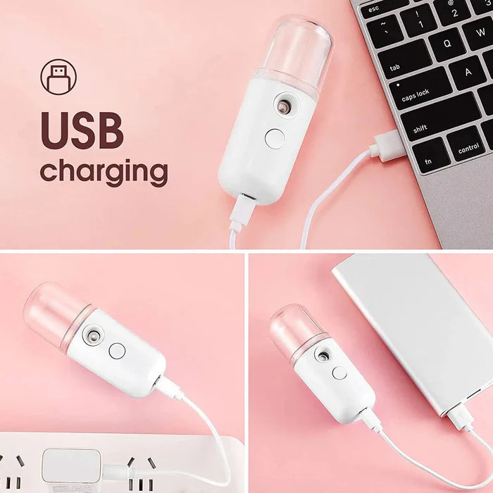 RECHARGEABLE MINI NANO FACE STEAMER OR SPRAYER (RANDOM COLOR)