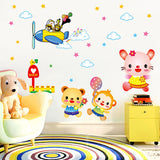 Paste in the Cartoon Animal World Kindergarten Background Decoration to Paste on the Wall