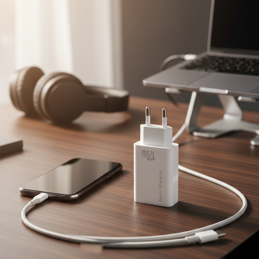 120 W Super Fast Charger Only Adapter Providing Quick Charging Speed With Reliable Performance And Durable Design (Without Box and Cable)
