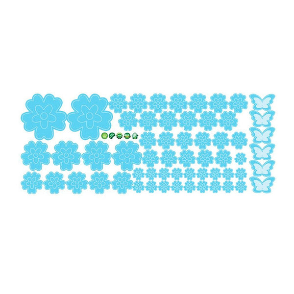 SYGA Bedroom Living Room Flower Wall Sticker Sky Blue