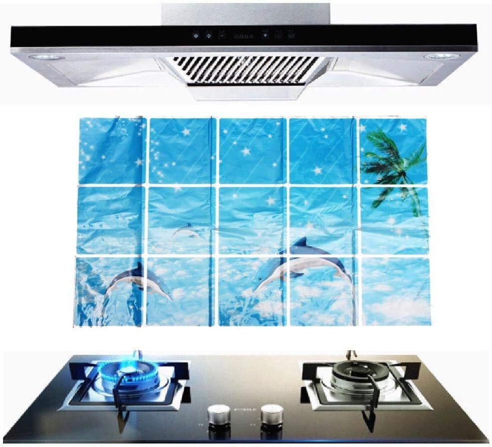 Kitchen Oil Proof Wall Sticker Heat Resistant Waterproof Self Adhesive Backsplash Cover for Kitchen Wall Protection