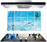 Kitchen Oil Proof Wall Sticker Heat Resistant Waterproof Self Adhesive Backsplash Cover for Kitchen Wall Protection