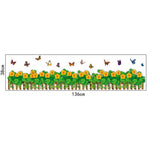 fashionbeautybuy Baby Boy's Butterflies Flowers Railing Skirting Line Wall Sticker Paper Home Decal One Size Multi size 50x70 xy8002