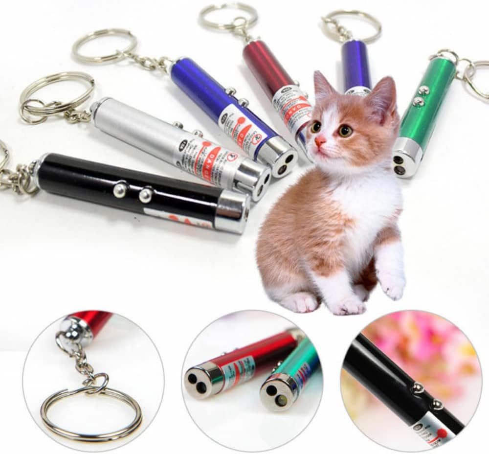 Pack of 10 Laser LED Light with Key Chain | Mulituse Laser Pointer (random color)