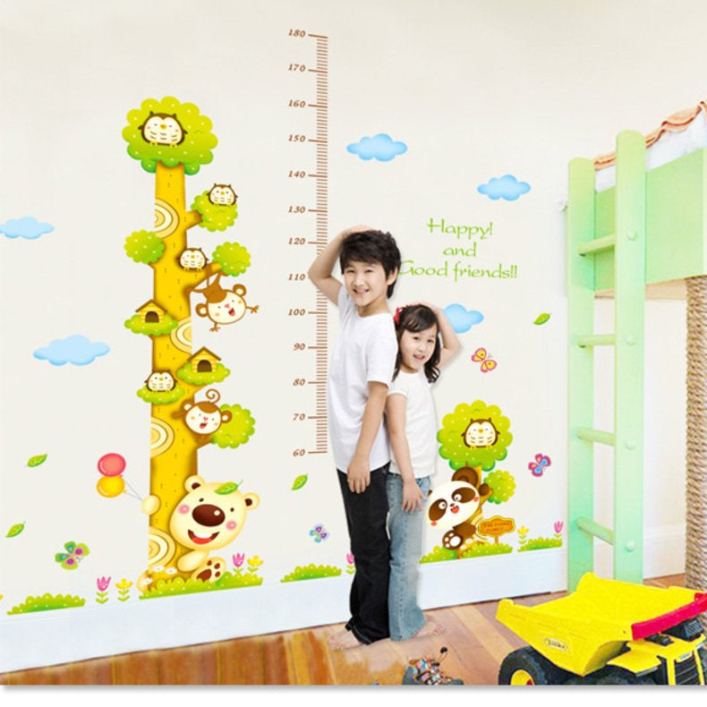 Decals Design 'Happy and Good Friends Height Chart' Wall Sticker size 50x70 xy8116ab