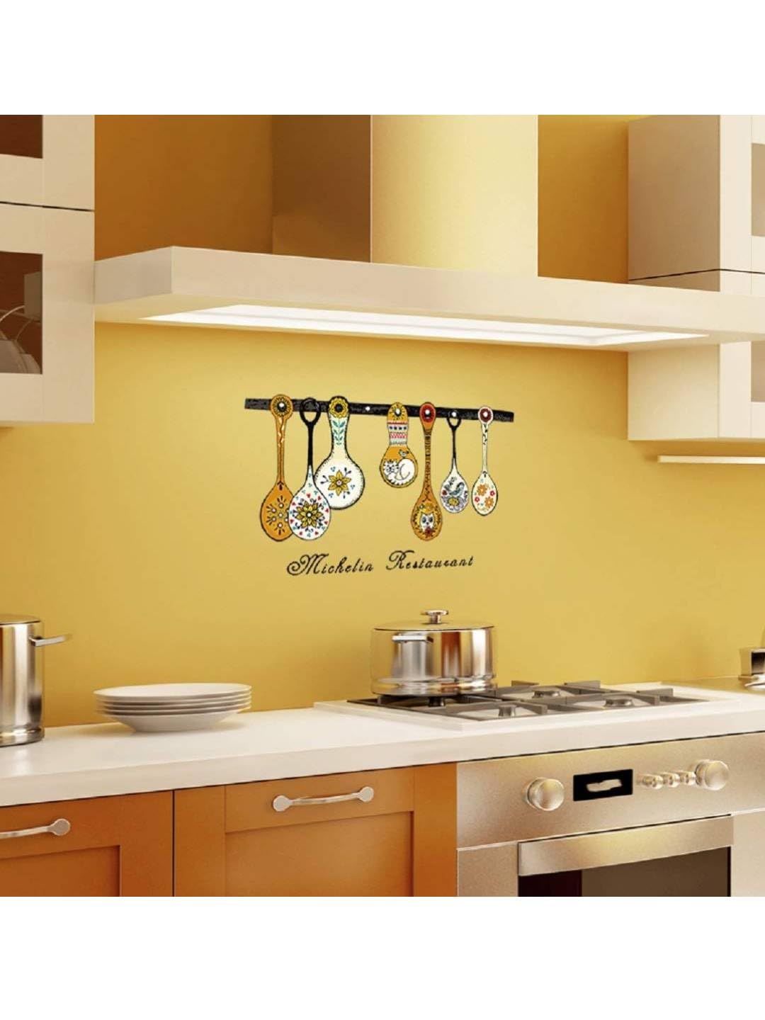 HEUREKA I Love The Kitchen Transparent Oil Proof Cooktop Tile Wall Sticker size 60x90 nc030