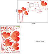 BIBITIME at First Sight Love Valentines Day Photo Frame Wall Stickers Couple Lovers Bedroom Heart Flower Picture Frame Vinyl Decal for Living Room size 50x70 ay7176e
