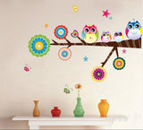 Decals Design 'Lovely Star Owl Family' Wall Sticker (PVC Vinyl, 25 cm x 70 cm), Multicolour