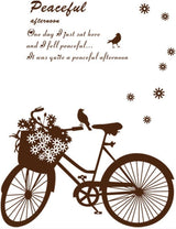 Ruilogod Bedroom Chocolate Color DIY Bicycle Wall Sticker Ay7021