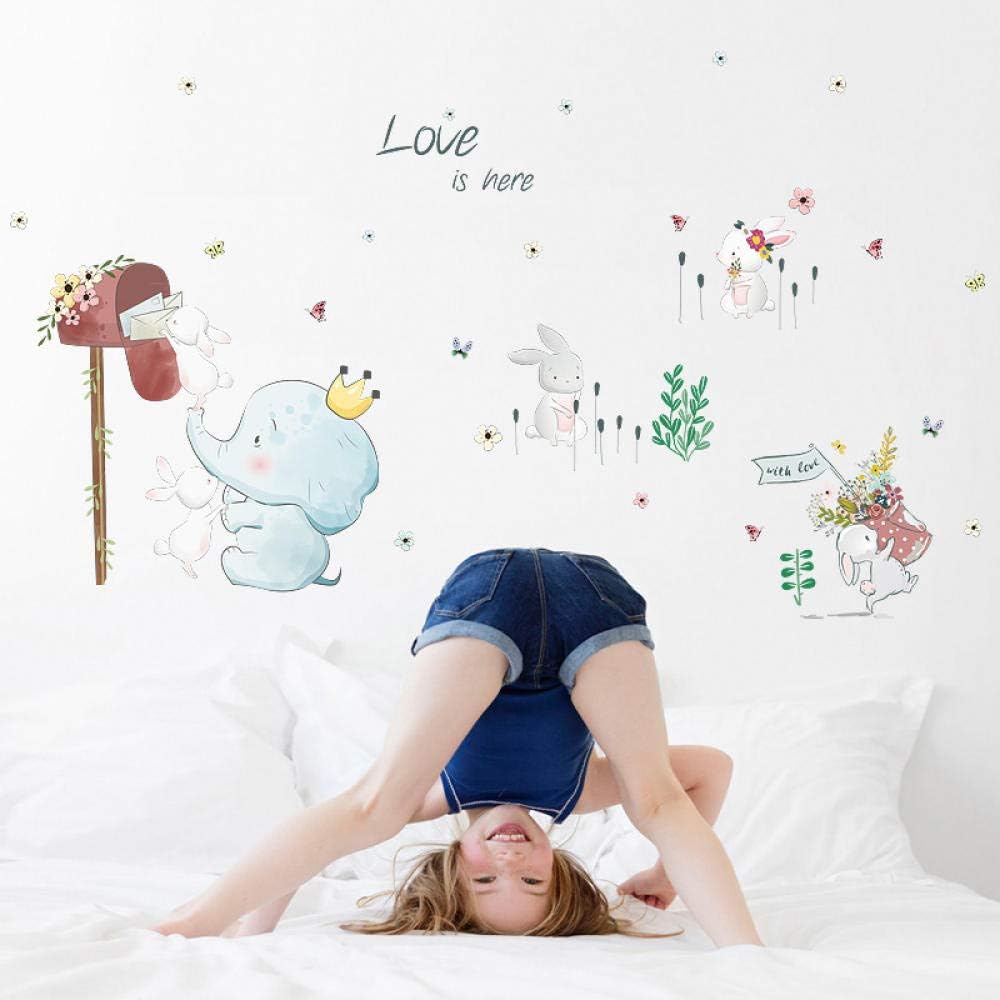 Elephant & Rabbits Nursery Wall Stickers size 50x70 sk7185