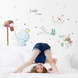 Elephant & Rabbits Nursery Wall Stickers size 50x70 sk7185