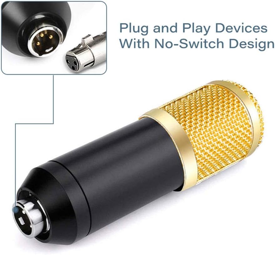 3.1 Professional Condenser Microphone - Podcast Mic Set Condenser Microphone With Rechargeable Auxiliary Background For Karaoke Singing, Youtube Recording Mic Set For Youtube | Mic Kit