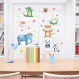 Cartoon Animal Living Room Children Kids Bedroom Nursery Kindergarten Removable Door Wall Stickers Poster Decal Decor Mural
