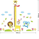 Cartoon Animals Growth Chart Wall Stickers Height Measurement Removable Wall Decals Home Decor Art Mural Baby Boys Girls Kids Bedroom Kitchen Room Decoration  size 60x90 xy1105