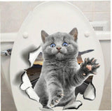 3D Cat Stickers Wall Decals Animal Light For Wall Fridge Toilet Room Bathroom size 20x20cm xp2011