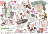 VOSAREA French Bulldog Dog Wall Sticker for Living Room Nursery TV Background size 50x70 sk7091