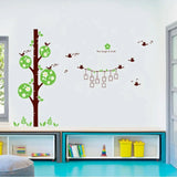 Sweet Memory Character Tree and Green Leafs of Nine Picture Frame and Two Birds for Home Wall  size 60x90 ay879