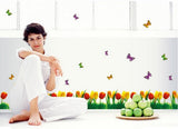 Tulips and butterflies wall decal Ay7121
