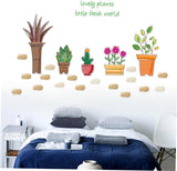 Potted Plants Wall Sticker Cupboard Glass Window Wall Stickers Sk7017