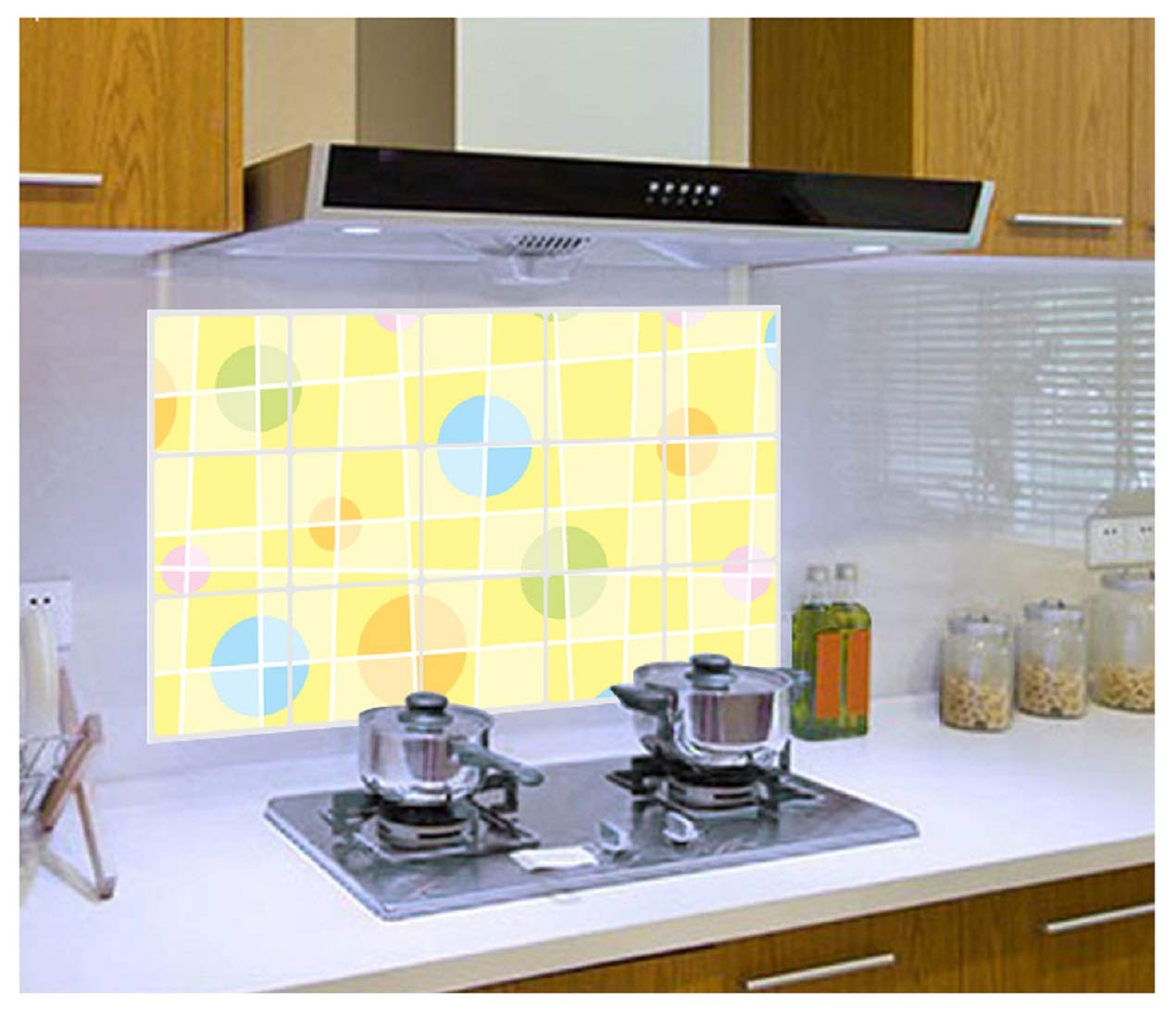 Kitchen Oil Proof Wall Sticker Heat Resistant Waterproof Self Adhesive Backsplash Cover for Kitchen Wall Protection