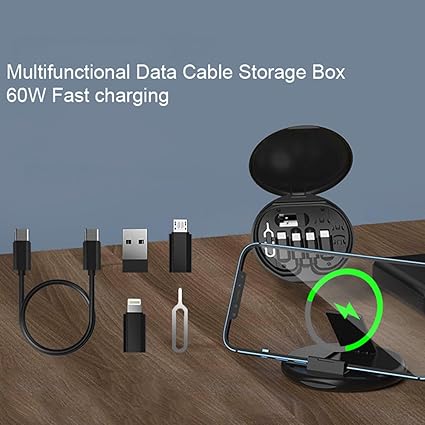 Multifunctional Data Cable Set 60W Fast Charging Cable for Android &amp; Iphone (Random color)