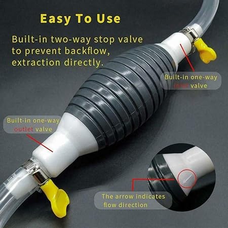 Manual Fuel Transfer Pump Kit for Petrol Diesel Oil Liquid Water Fish Tank - 1.5 mtr