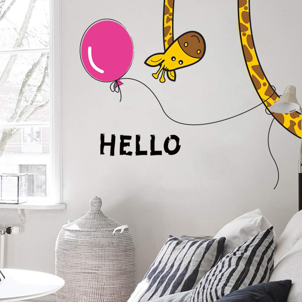 Artibetter Cartoon Giraffe Sticker Removable Wall Decals for Refrigerator Door Cupboard Bedroom size 30x60 xh3214