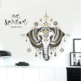 Sk7168 Elephant Wall Decals Bedroom Indian Yoga Vinyl Decal Sticker Boho Decor