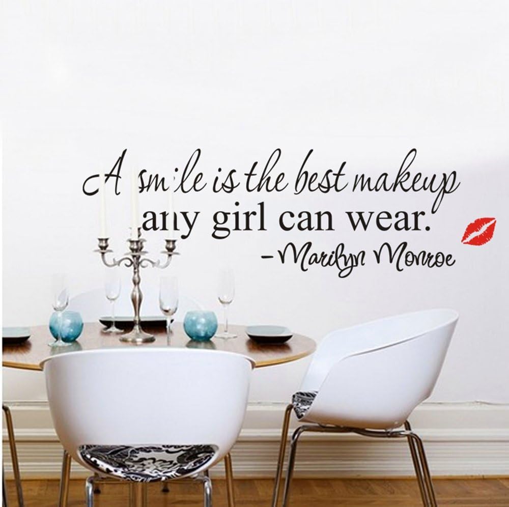 https://brunei.desertcart.com/products/51512188-zooarts-smile-best-make-up-beauty-girls-quote-wall-decal size 25x60 dz002