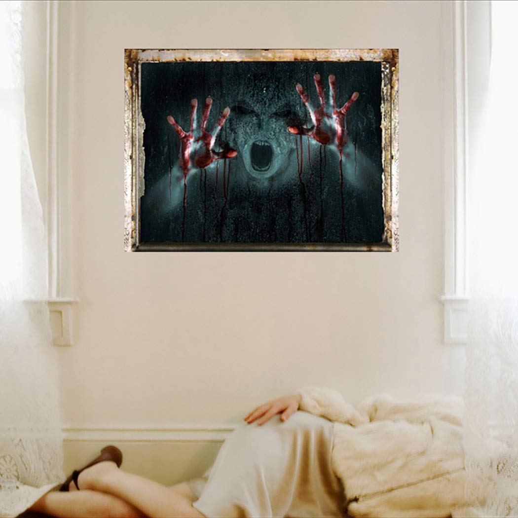 Halloween Okraski 3D Duha, Steno, okno Nalepke Odstranljive Grozo Nalepko Plakat avto nalepke size 50x70 sk6043
