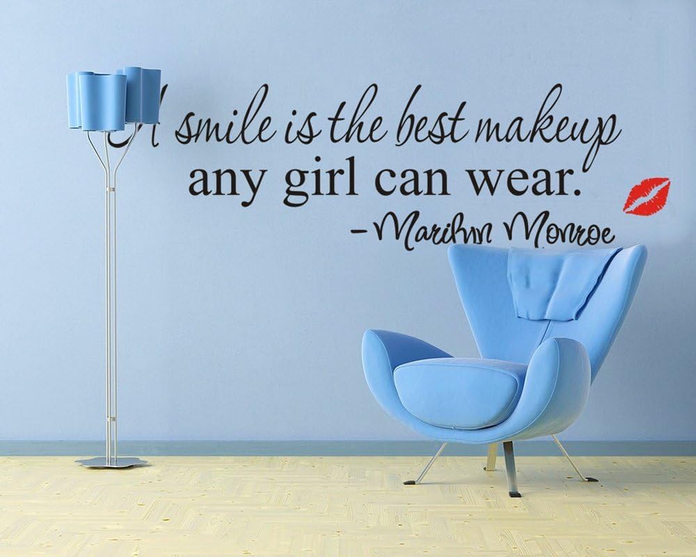 https://brunei.desertcart.com/products/51512188-zooarts-smile-best-make-up-beauty-girls-quote-wall-decal size 25x60 dz002
