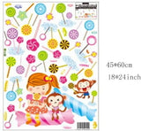 BEST OF BEST Cartoon Lollipop Girl Monkey Wall Sticker Home Decal Removable PVC Murals Wallpaper Girls Boys Kids Baby Nursery Bedroom Living Room Bathroom Kitchen Window Playroom Decor