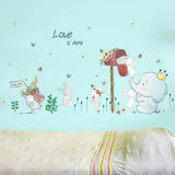 Elephant & Rabbits Nursery Wall Stickers size 50x70 sk7185