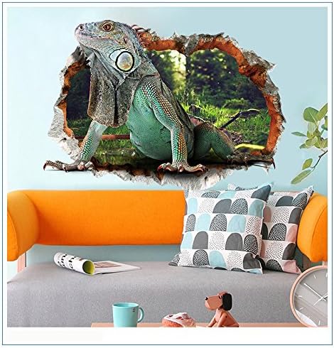 3D Smashed Wall Lizard Creeper Animal Wall Sticker for Home Children Nursery Room Decal size 50x70 xh7231
