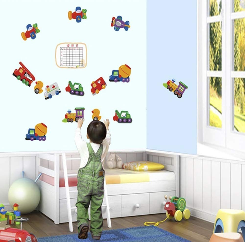 Boy Kids Car Airplane Truck Bulldozer Train Removable Wallpapers Wall Decor size 50x70 dm570105