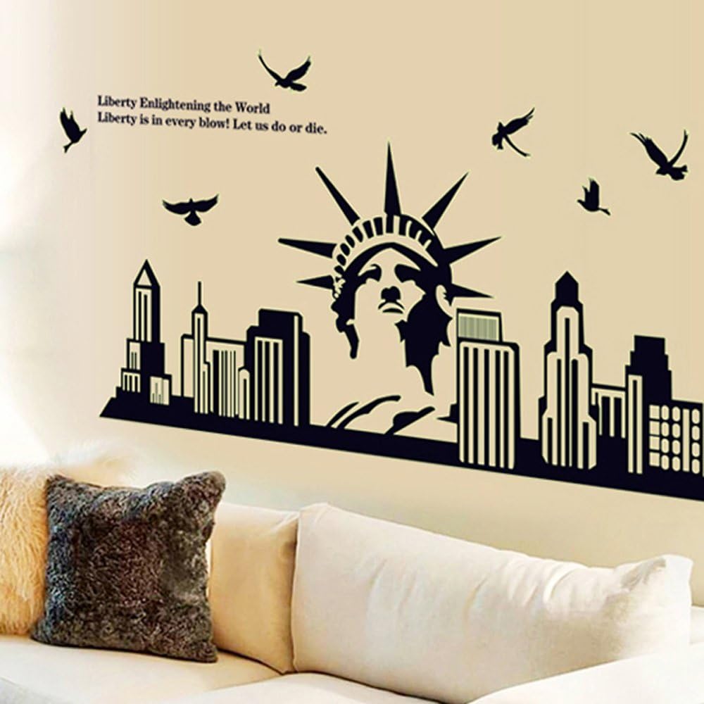 ABQ9622Statue of Liberty Luminous Stickers DIY Home Decal Wall Sticker Wallpaper Environmentally Removable Art Picture Mural Adults Teens Girls Boys Babies Bedroom Living Room Bathroom Decoration