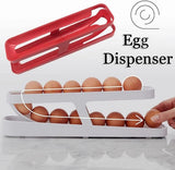 2 Tier Automatic Rolling Egg Holder for Refrigerator, Fridge Egg Dispenser Tray & Kitchen Egg Storage Rack