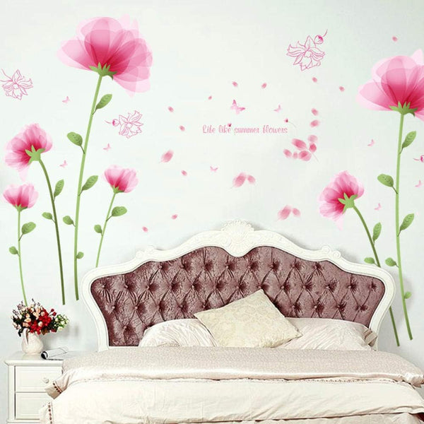 Sk9028 Romantic Pink Blossoms Wall Sticker
