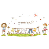 Boy Girl Laundry Rack Pattern DIY Wall Sticker Art Mural Decal Wallpaper Decor size 60x90  ay9151