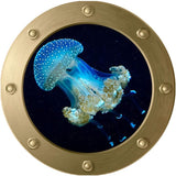 Wall Art Sticker Nautical Submarine Window Ocean World Jellyfish VC Wall Decal Wallpaper for Baby Kids Bedroom Living Room