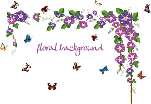 Sk9041 Morning Glory Vine Wall Sticker